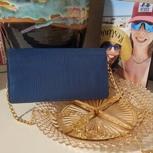 Louis Vuitton Blue Epi Long Wallet